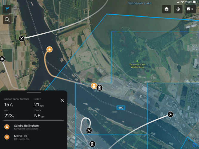 Skyward live flight for drone operations - Unmanned airspace